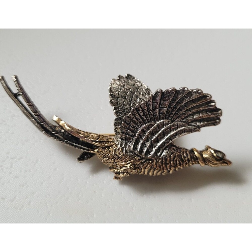 Vintage Arthur Pepper Bird Brooch Scissortail Art Signed Art Deco Two Tone